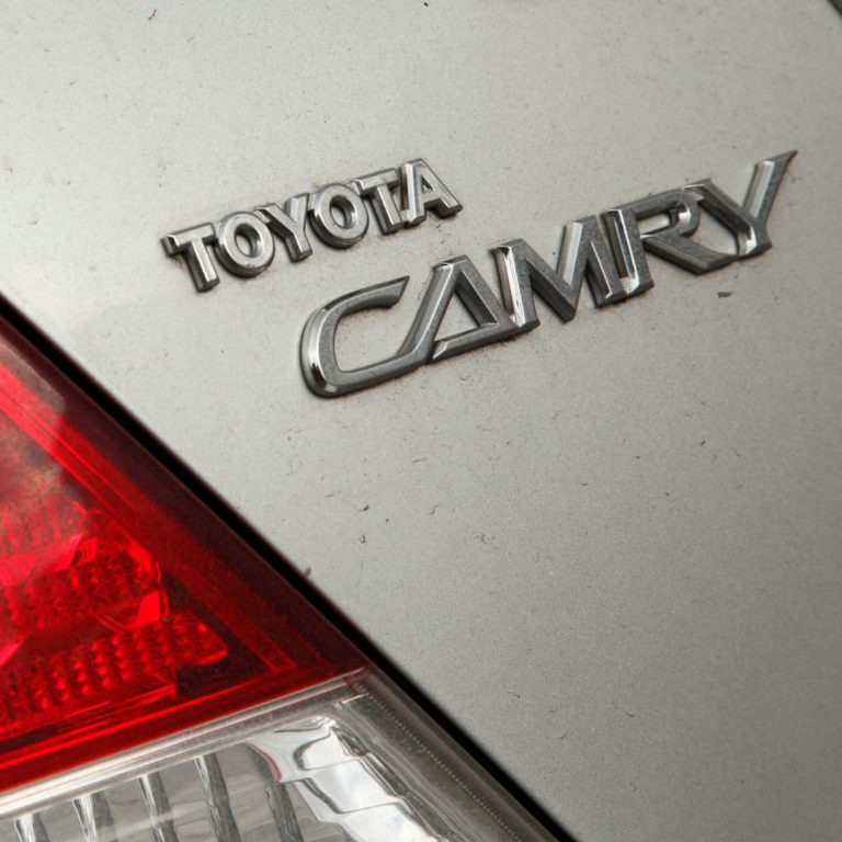 Toyota Camry badge on the trunk