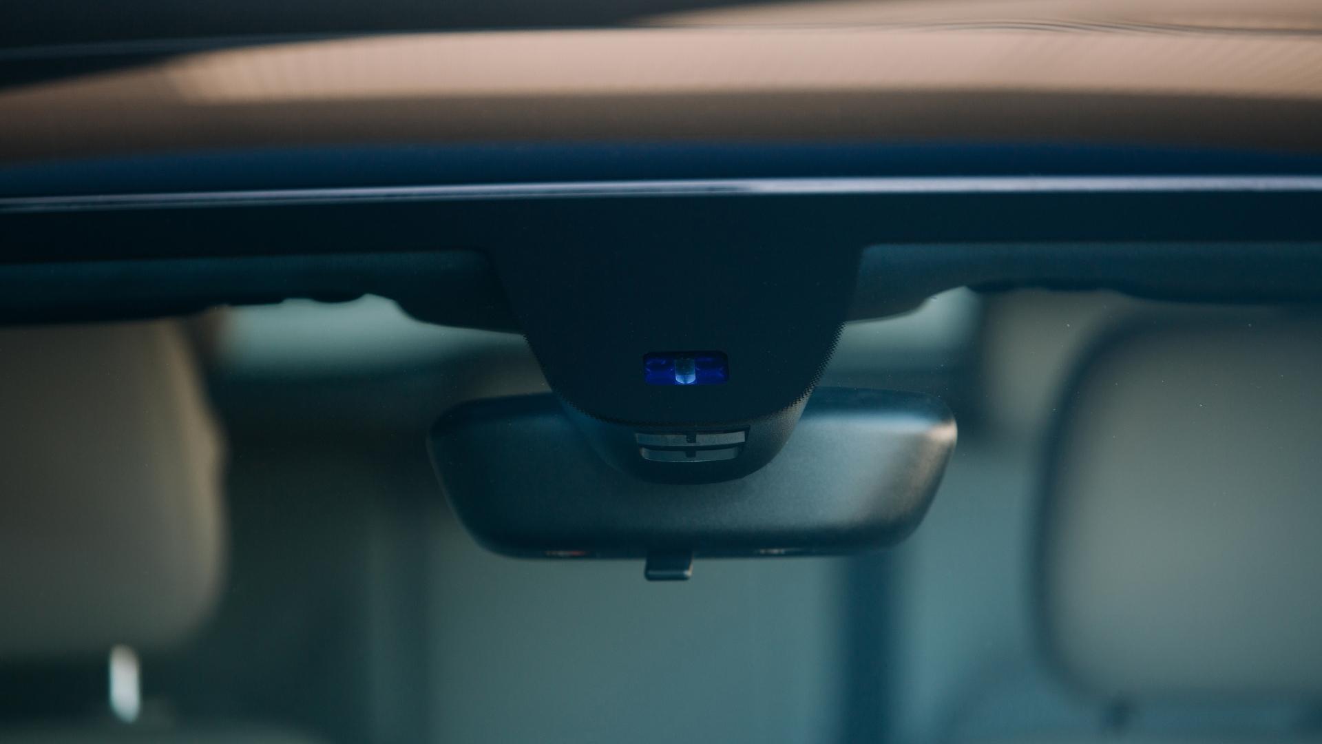 Close up photo of rain sensor on a modern vehicle