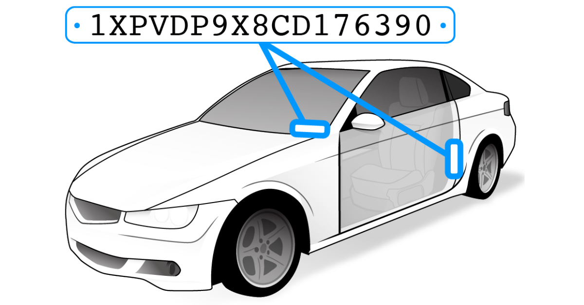 Car VIN number illustration