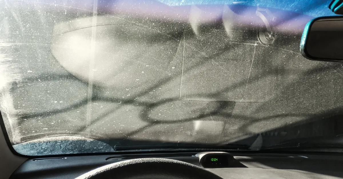 Dirty auto windshield